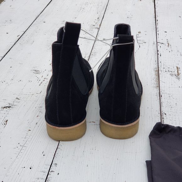 Civil Regime Black Suede Leather Pull On Chelsea Boots Mens Sz 7 Womens 8.5 / 39 main image 4